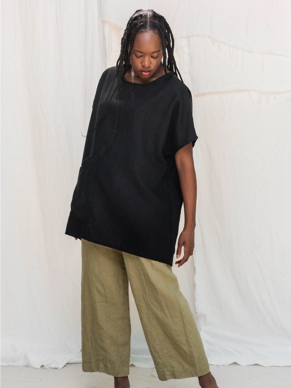 Elizabeth Suzann Harper Tunic in Midweight Black Linen